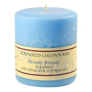 TEXTURED PILLARS | Textured Ocean Breeze 4 x 4 Pillar Candles CANDLES TEXTURED PILLARS