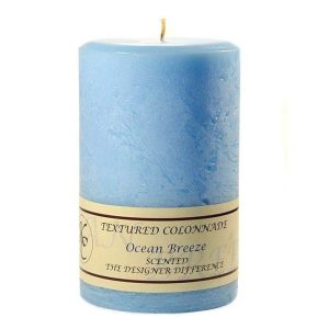 TEXTURED PILLARS | Textured Ocean Breeze 4 x 6 Pillar Candles CANDLES TEXTURED PILLARS