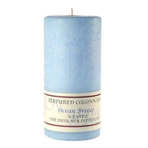 TEXTURED PILLARS | Textured Ocean Breeze 4 x 9 Pillar Candles CANDLES TEXTURED PILLARS