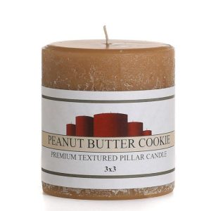 TEXTURED PILLARS | Textured Peanut Butter Cookie 3 x 3 Pillar Candles CANDLES TEXTURED PILLARS