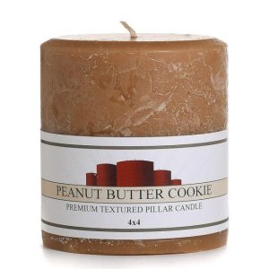 TEXTURED PILLARS | Textured Peanut Butter Cookie 4 x 4 Pillar Candles CANDLES TEXTURED PILLARS