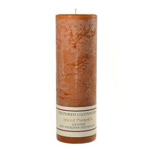 TEXTURED PILLARS | Textured Spiced Pumpkin 3 x 9 Pillar Candles CANDLES TEXTURED PILLARS