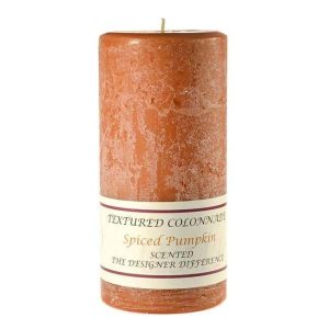 TEXTURED PILLARS | Textured Spiced Pumpkin 4 x 9 Pillar Candles CANDLES TEXTURED PILLARS