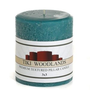 TEXTURED PILLARS | Textured Tiki Woodlands 3 x 3 Pillar Candles CANDLES TEXTURED PILLARS