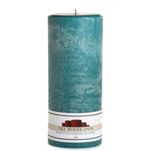 TEXTURED PILLARS | Textured Tiki Woodlands 4 x 9 Pillar Candles CANDLES TEXTURED PILLARS