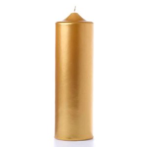 UNIQUE PILLARS | 3 x 9 Metallic Gold Pillar Candles CANDLES UNIQUE PILLARS