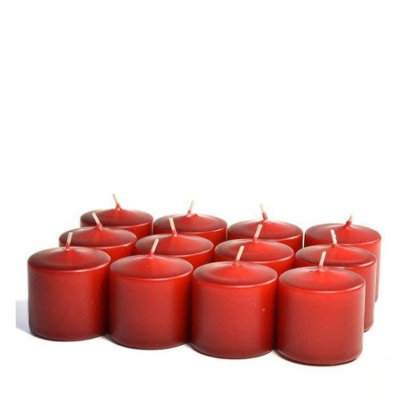 VOTIVE CANDLES | Unscented Burgundy Votive Candles 15 Hour 15 HOUR UNSCENTED VOTIVE CANDLES VOTIVE CANDLES