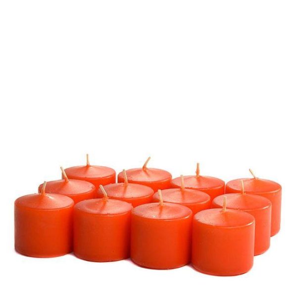 VOTIVE CANDLES | Unscented Burnt Orange Votive Candles 15 Hour 15 HOUR UNSCENTED VOTIVE CANDLES VOTIVE CANDLES