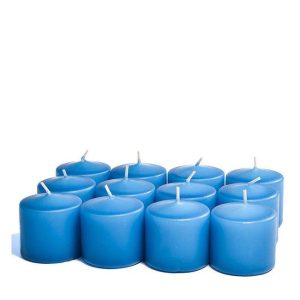 VOTIVE CANDLES | Unscented Colonial blue Votive Candles 15 Hour 15 HOUR UNSCENTED VOTIVE CANDLES VOTIVE CANDLES