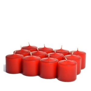 VOTIVE CANDLES | Unscented Red Votive Candles 10 Hour 10 HOUR UNSCENTED VOTIVE CANDLES VOTIVE CANDLES