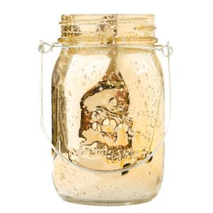 VOTIVE CUPS | Gold Mercury Hanging Mason Jar CANDLE HOLDERS VOTIVE CUPS