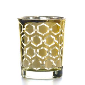 VOTIVE CUPS | Metallic Gold Hexagonal Votive Cup CANDLE HOLDERS VOTIVE CUPS