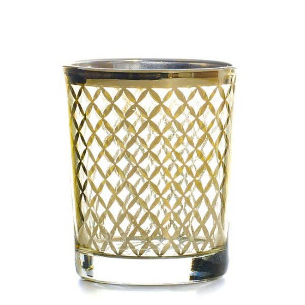 VOTIVE CUPS | Metallic Gold Lattice Votive Cup CANDLE HOLDERS VOTIVE CUPS