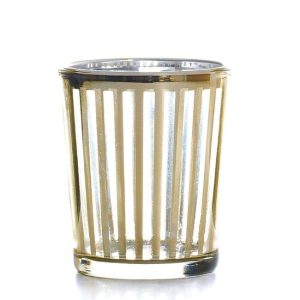 VOTIVE CUPS | Metallic Gold Stripe Votive Cup CANDLE HOLDERS VOTIVE CUPS