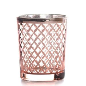 VOTIVE CUPS | Metallic Rose Gold Lattice Votive Cup CANDLE HOLDERS VOTIVE CUPS