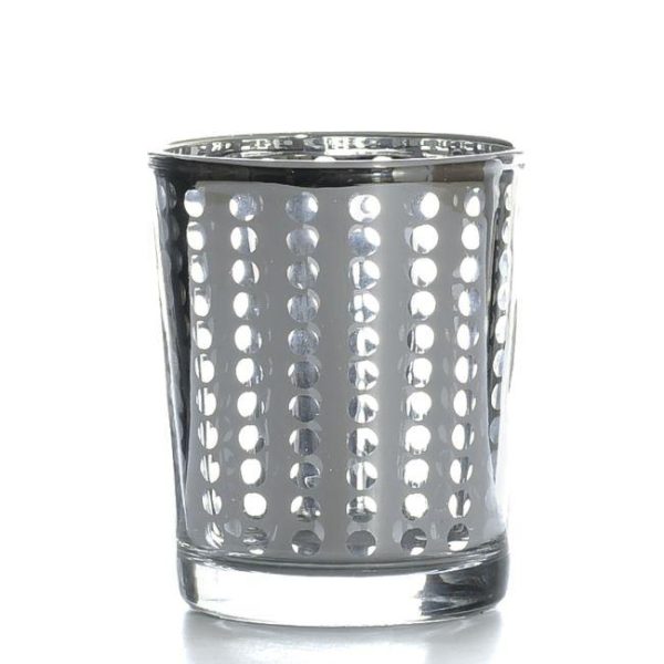 VOTIVE CUPS | Metallic Silver Dotted Votive Cup CANDLE HOLDERS VOTIVE CUPS