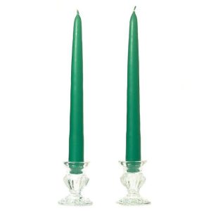 TAPER CANDLES | 12 Inch Forest Green Taper Candles Dozen 12 INCH TAPER CANDLES TAPER CANDLES