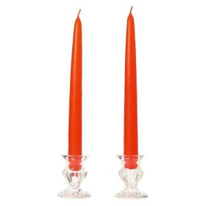 TAPER CANDLES | 8 Inch Burnt Orange Taper Candles Dozen 8 INCH TAPER CANDLES TAPER CANDLES