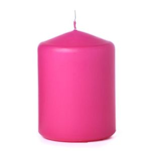 BELL TOP PILLARS | Hot pink 3 x 4 Unscented Pillar Candles 3X4 UNSCENTED PILLAR CANDLES BELL TOP PILLARS