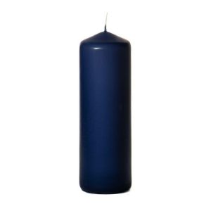 BELL TOP PILLARS | Navy 3 x 9 Unscented Pillar Candles 3X9 UNSCENTED PILLAR CANDLES BELL TOP PILLARS