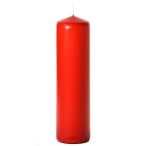 BELL TOP PILLARS | Red 3 x 11 Unscented Pillar Candles 3X11 UNSCENTED PILLAR CANDLES BELL TOP PILLARS