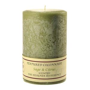 TEXTURED PILLARS | Textured Sage and Citrus 4 x 6 Pillar Candles CANDLES TEXTURED PILLARS