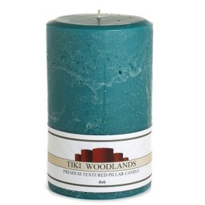 TEXTURED PILLARS | Textured Tiki Woodlands 4 x 6 Pillar Candles CANDLES TEXTURED PILLARS